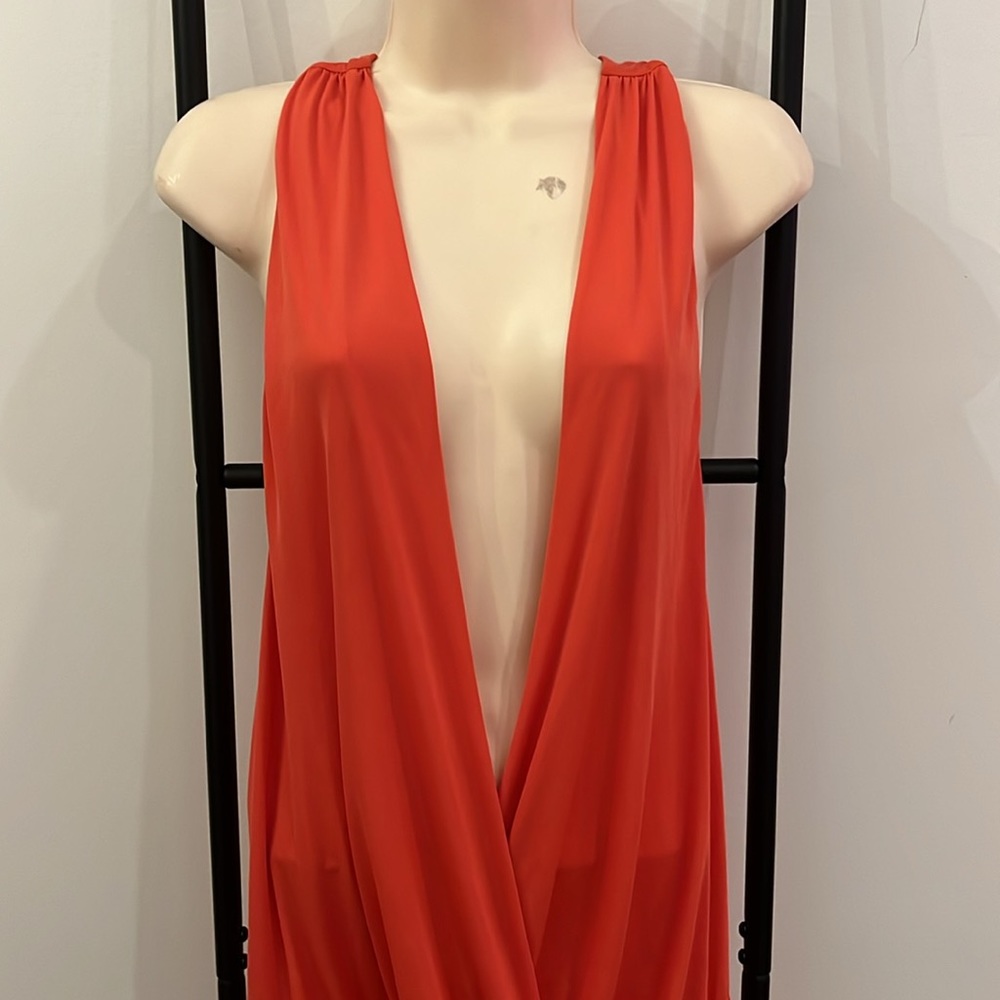 Victoria’s Secret Very Sexy Orange Lace Trim Open Back Nightgown Women Size L - Picture 2 of 8